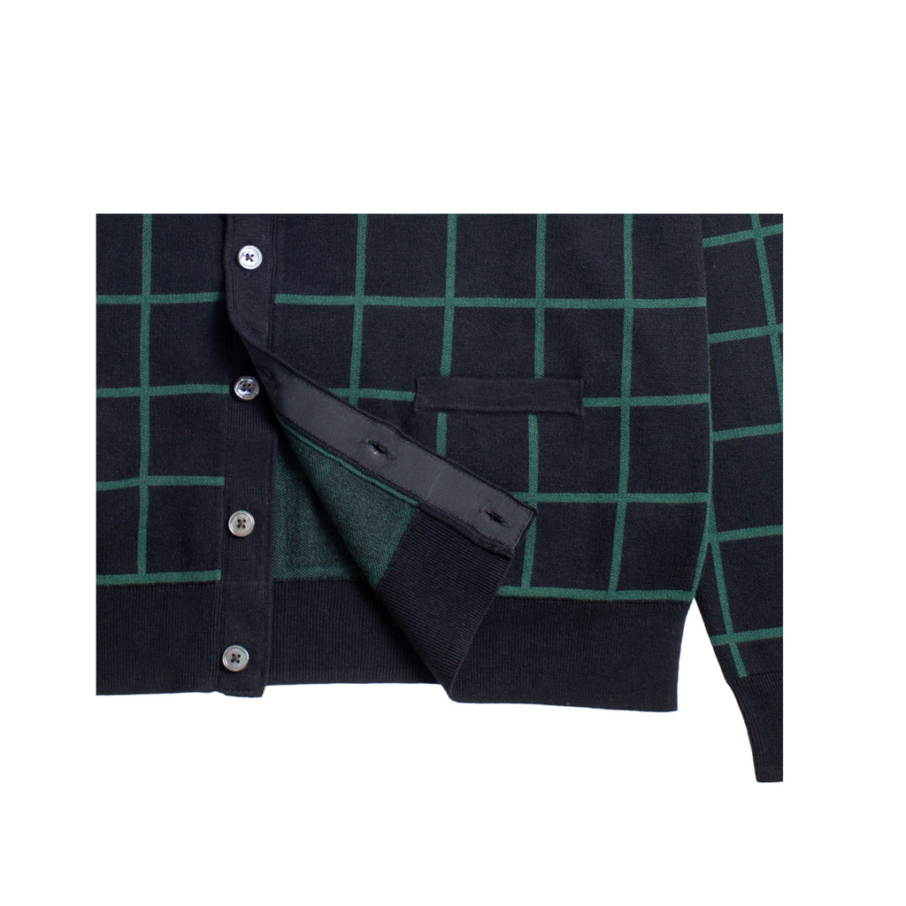 Woodstock Cardigan Black/Green Window Pane