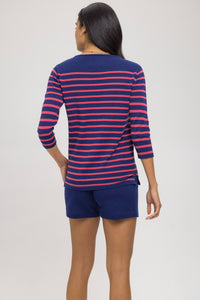 Breton Shirt Blue with Nantucket Red Stripes